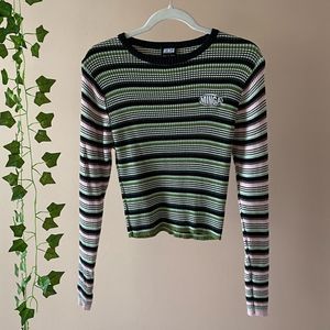 ASOS x Minga London Ribbed Long Sleeve Top with Embroidered Logo